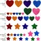 260 Pieces Colorful Glitter Foam Stickers Self Adhesive Stars Mini Heart Shapes Glitter Stickers